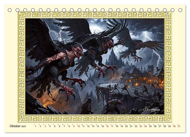 Produktbild: Ungeheuer der griechischen Mythologie (Tischkalender 2027 DIN A5 quer), CALVENDO Monatskalender