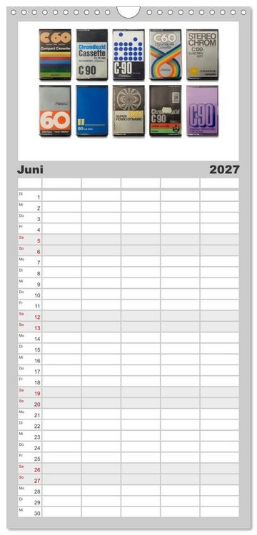 Produktbild: Familienplaner 2027 - Audio Tapes mit 5 Spalten (Wandkalender, 21 x 45 cm) CALVENDO