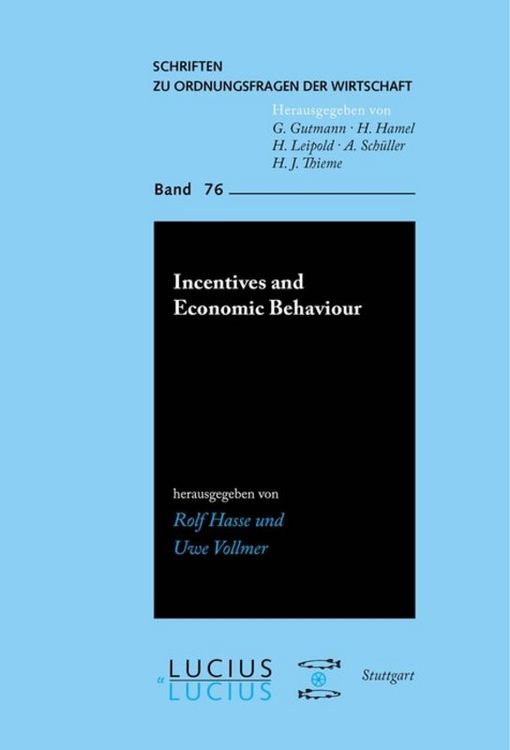 Produktbild: Incentives and Economic Behaviour