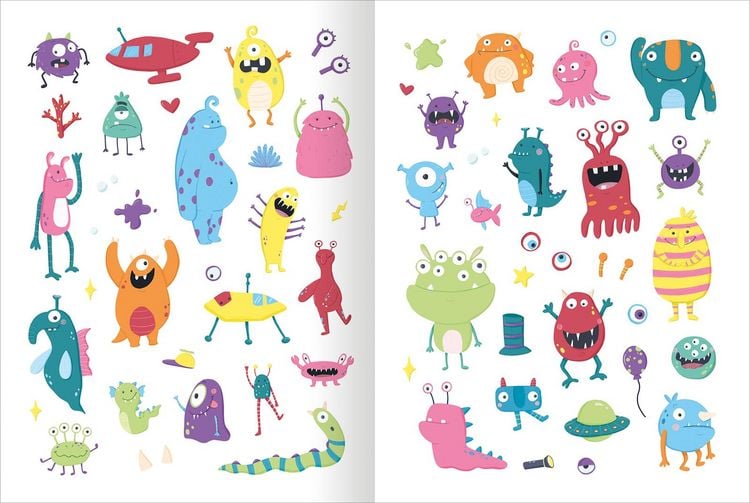 Produktbild: Mein flauschiges Stickerheft &ndash; Monster