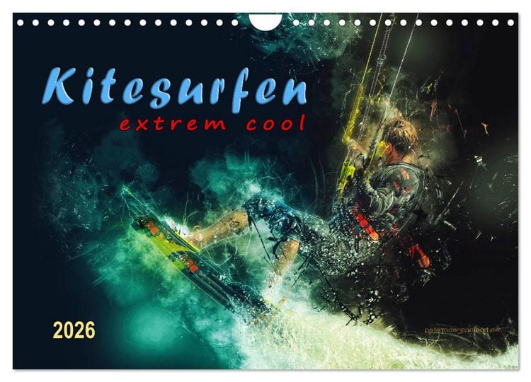 Produktbild: Kitesurfen extrem cool (Wandkalender 2026 DIN A4 quer), CALVENDO Monatskalender