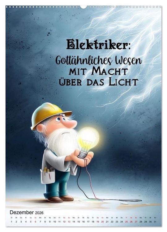 Produktbild: Elektrikerspr&uuml;che (hochwertiger Premium Wandkalender 2026 DIN A2 hoch), Kunstdruck in Hochglanz