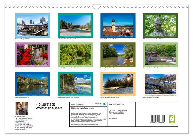 Produktbild: Fl&ouml;&szlig;erstadt Wolfratshausen (Wandkalender 2026 DIN A3 quer), CALVENDO Monatskalender
