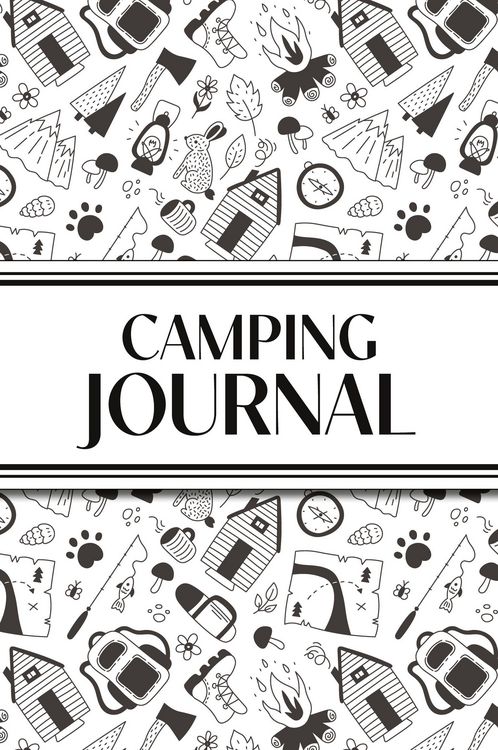 Produktbild: Camping Journal (Black and White Camping Doodles)
