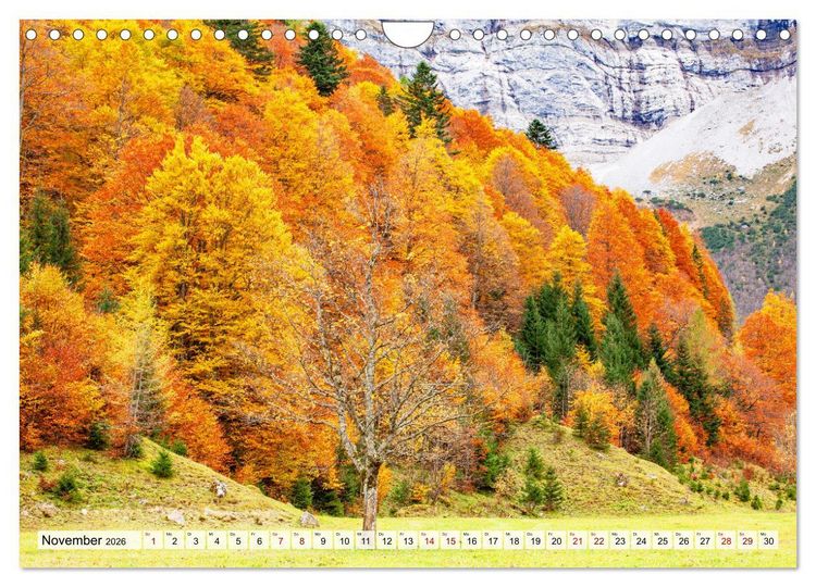 Produktbild: Herbstflammen im Karwendel- und Wettersteingebirge (Wandkalender 2026 DIN A4 quer), CALVENDO Monatskalender