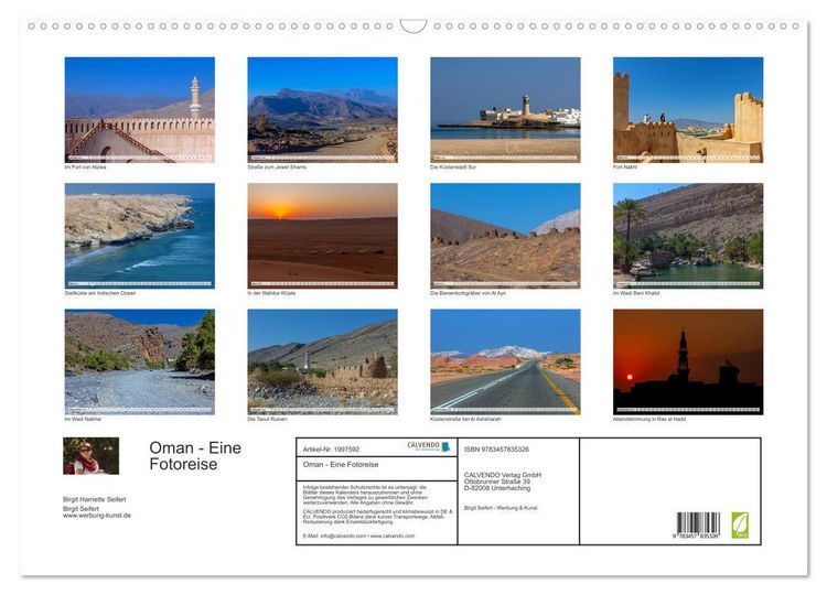 Produktbild: Oman - Eine Fotoreise (Wandkalender 2026 DIN A2 quer), CALVENDO Monatskalender