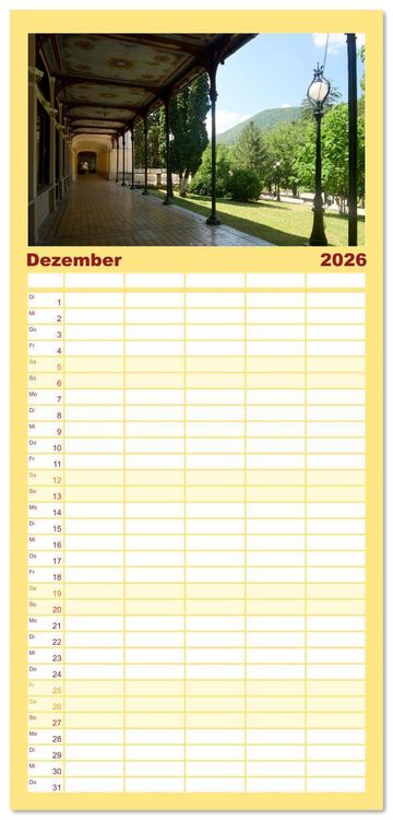 Produktbild: Familienplaner 2026 - Streifz&uuml;ge durch das Banat mit 5 Spalten (Wandkalender, 21 x 45 cm) CALVENDO