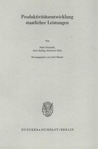 Produktbild: Produktivit&auml;tsentwicklung staatlicher Leistungen.
