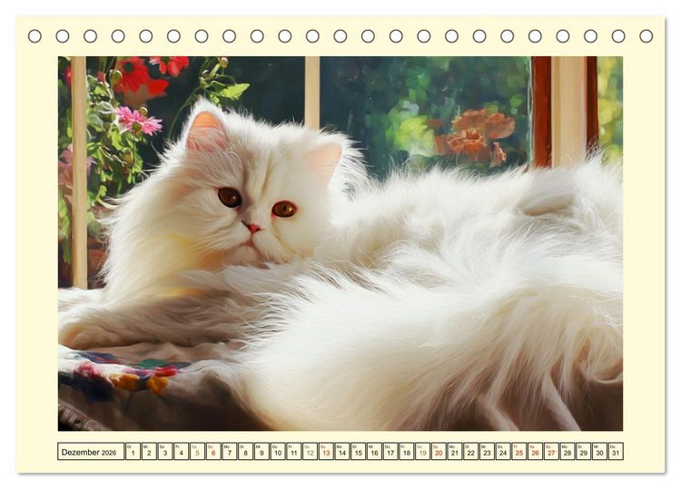 Produktbild: Perserkatzen. Zauberhaft, sanft, anh&auml;nglich und wundersch&ouml;n (Tischkalender 2026 DIN A5 quer), CALVENDO Monatskalender