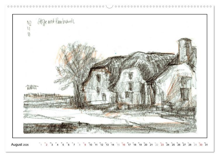 Produktbild: Rembrandt Landschaften wgVoigt (hochwertiger Premium Wandkalender 2026 DIN A2 quer), Kunstdruck in Hochglanz