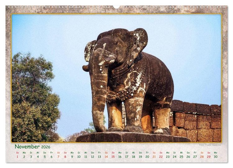 Produktbild: Kambodscha, Angkor Thom, Angkor Wat und Bayon (Wandkalender 2026 DIN A2 quer), CALVENDO Monatskalender