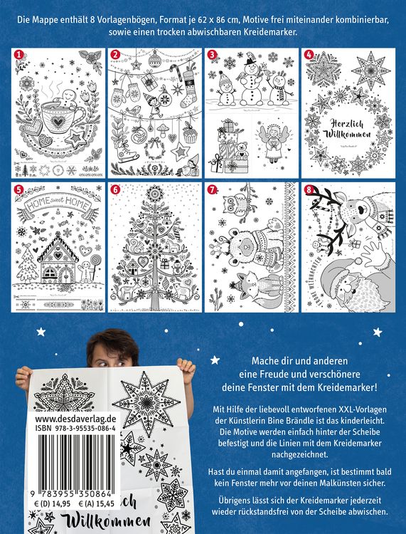 XXL Vorlagen für Fensterbilder, Gemütliche Weihnachtszeit von Bine Brändle, Das Orginal