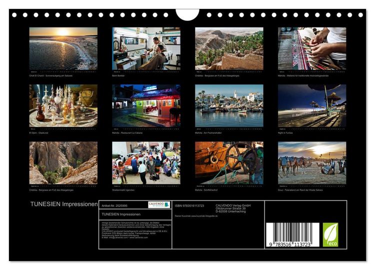 Produktbild: TUNESIEN Impressionen (Wandkalender 2026 DIN A4 quer), CALVENDO Monatskalender