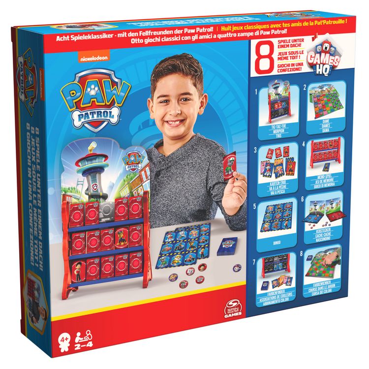Produktbild: Spin Master Games - Paw Patrol: Games HQ - Spielesammlung mit 8 spa&szlig;igen Kinderspielklassikern f&uuml;r 2-4 Fellfreunde ab 4 Jahren
