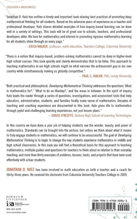 Produktbild: Developing Mathematical Thinking