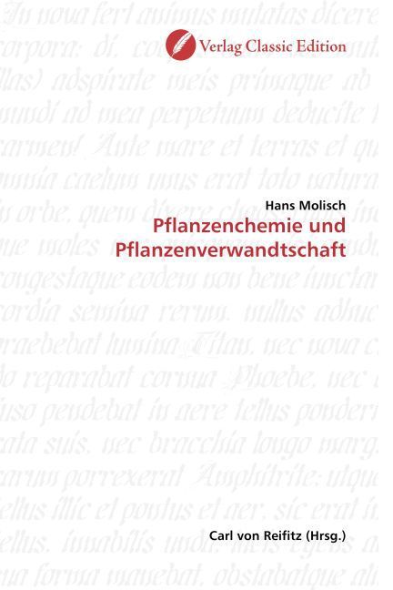 Produktbild: Molisch, H: Pflanzenchemie und Pflanzenverwandtschaft
