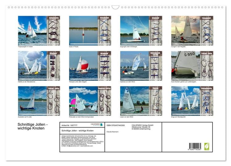 Produktbild: Schnittige Jollen - wichtige Knoten (Wandkalender 2026 DIN A2 quer), CALVENDO Monatskalender