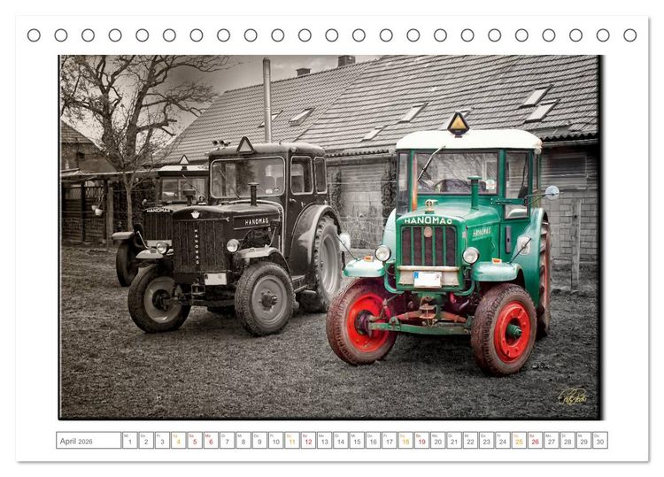 Produktbild: Oldtimer - nostalgische Traktoren und Lastwagen (Tischkalender 2026 DIN A5 quer), CALVENDO Monatskalender