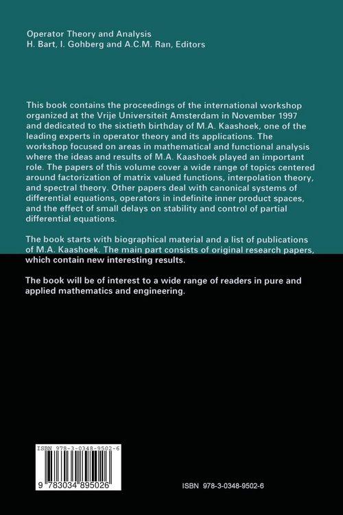Produktbild: Operator Theory and Analysis