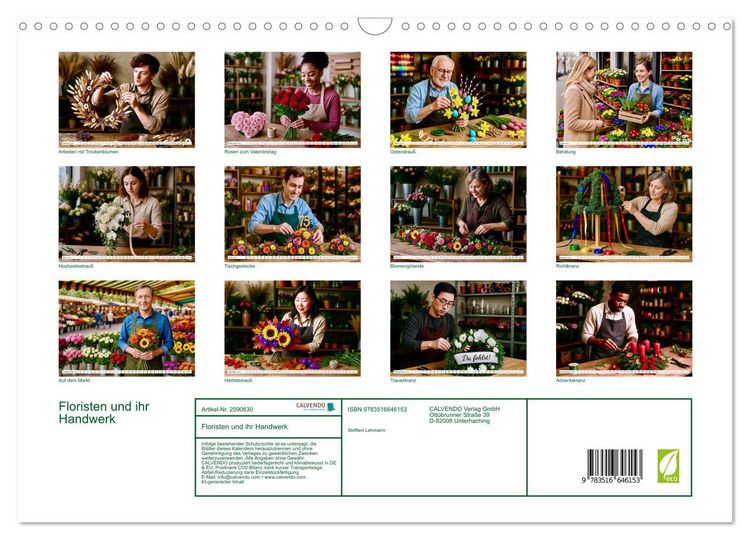 Produktbild: Floristen und ihr Handwerk (Wandkalender 2026 DIN A3 quer), CALVENDO Monatskalender