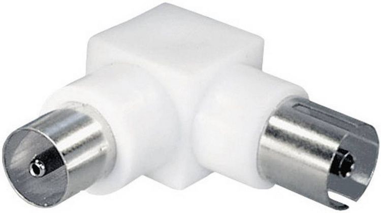 Produktbild: Renkforce RF-4201425 Koax-Winkelstecker Anschl&uuml;sse: Koax-Stecker IEC, Koax-Buchse IEC 1St.