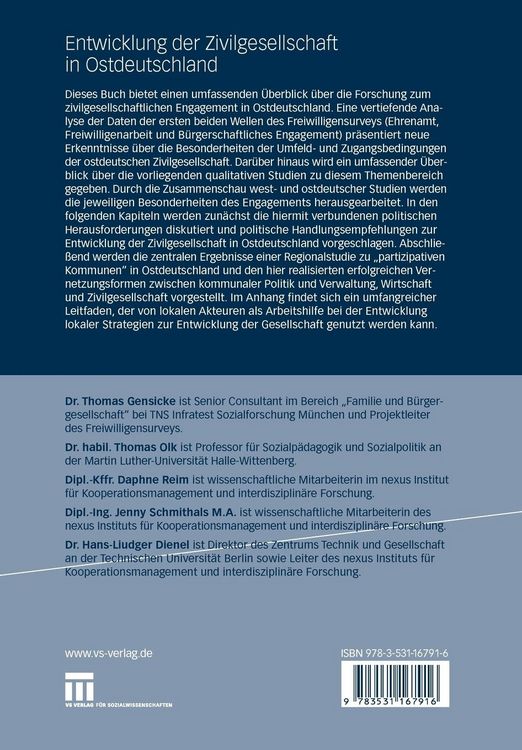 Produktbild: Entwicklung der Zivilgesellschaft in Ostdeutschland