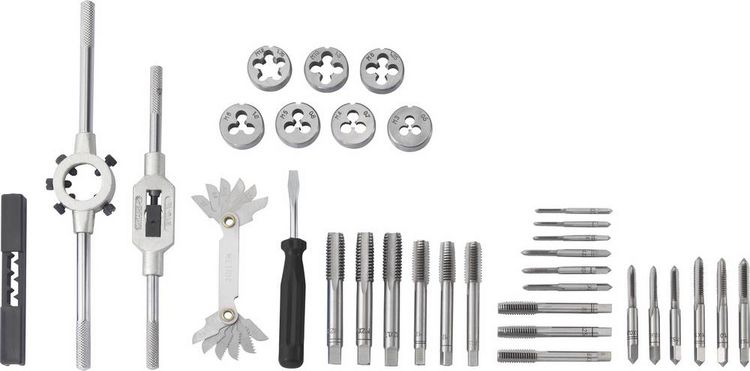 Produktbild: TOOLCRAFT TO-7015521 Gewindeschneidsatz 32teilig Stahl M3 x 0.50, M4 x 0.70, M5 x 0.80, M6 x 1, M8 x 1.25, M10 x 1.50, M12 x 1.75