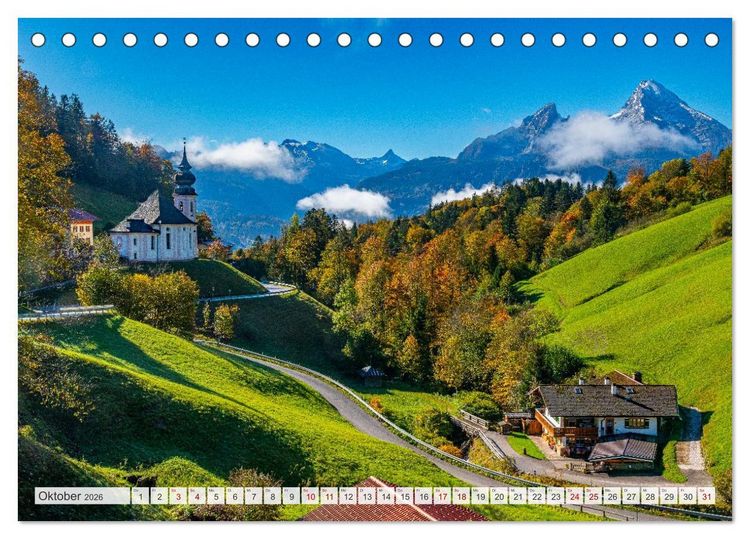 Produktbild: Bayerisches Alpenparadies (Tischkalender 2026 DIN A5 quer), CALVENDO Monatskalender