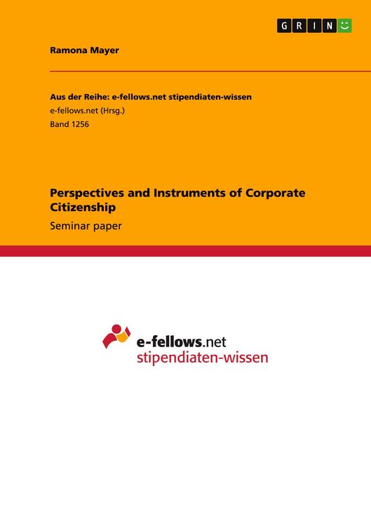 Produktbild: Perspectives and Instruments of Corporate Citizenship