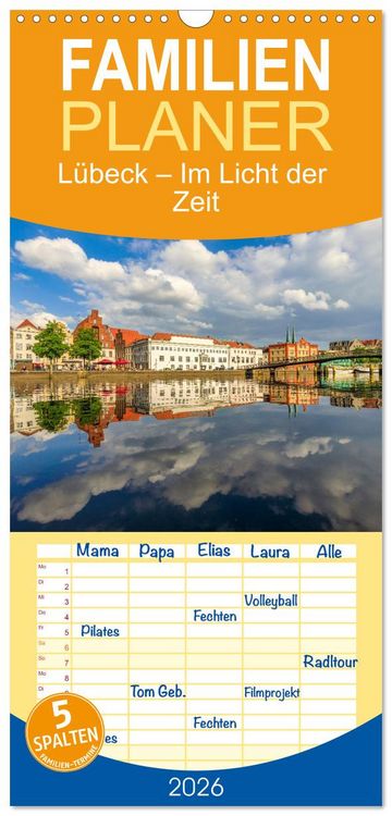 Produktbild: Familienplaner 2026 - L&uuml;beck &ndash; Im Licht der Zeit mit 5 Spalten (Wandkalender, 21 x 45 cm) CALVENDO