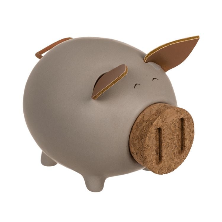 Produktbild: Sparschwein mit Korkenschnauze und braunen Ohren