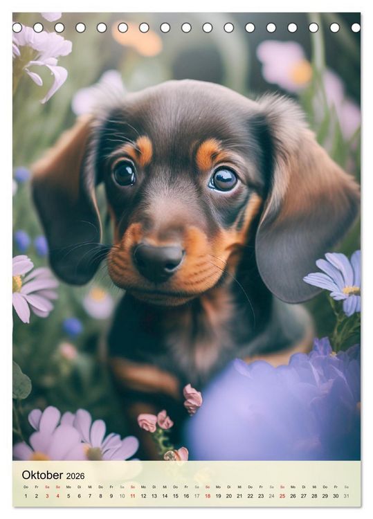 Produktbild: Kleine Hunde. S&uuml;&szlig; und niedlich. Die beliebtesten Hunderassen (Tischkalender 2026 DIN A5 hoch), CALVENDO Monatskalender