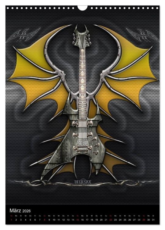 Produktbild: Heroische Gitarren (Wandkalender 2026 DIN A3 hoch), CALVENDO Monatskalender