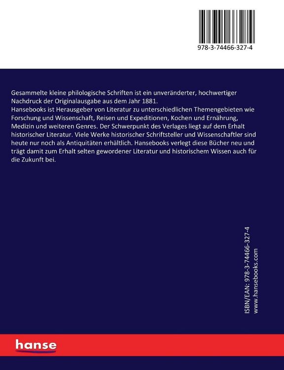 Produktbild: Gesammelte kleine philologische Schriften