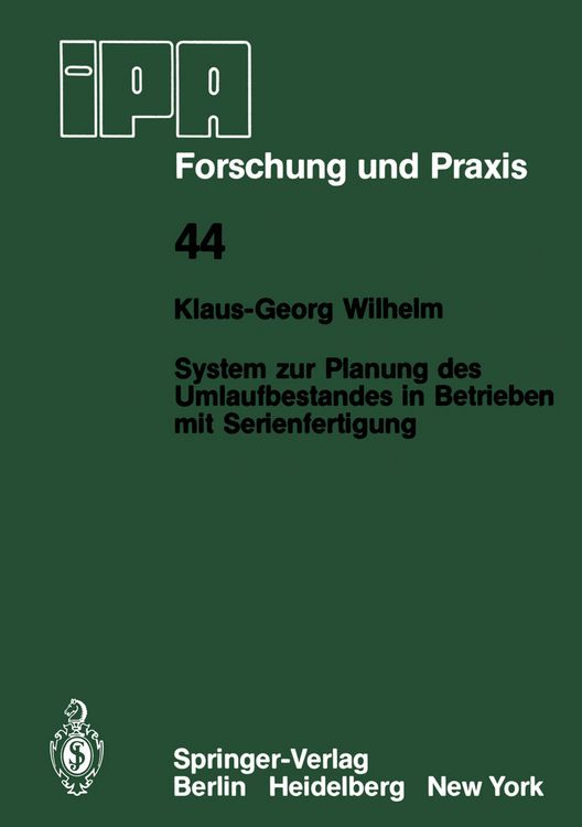 Produktbild: System zur Planung des Umlaufbestandes in Betrieben mit Serienfertigung