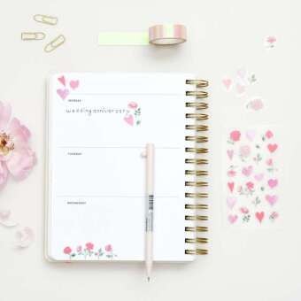 Produktbild: Foliensticker La Vie en Rose, Herzen & Blumen