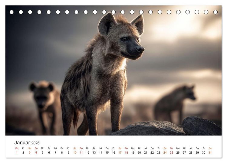 Produktbild: Hy&auml;nen - Afrikas geheimnisvolle J&auml;ger (Tischkalender 2026 DIN A5 quer), CALVENDO Monatskalender