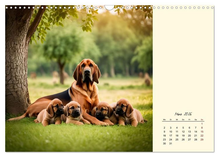 Produktbild: Bloodhound - M&auml;chtige Sp&uuml;rnase (Wandkalender 2026 DIN A3 quer), CALVENDO Monatskalender