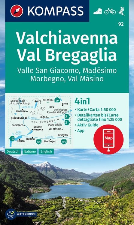 Bild vom Artikel KOMPASS Wanderkarte 92 Chiavenna/Val Bregaglia 1:50.000 vom Autor 