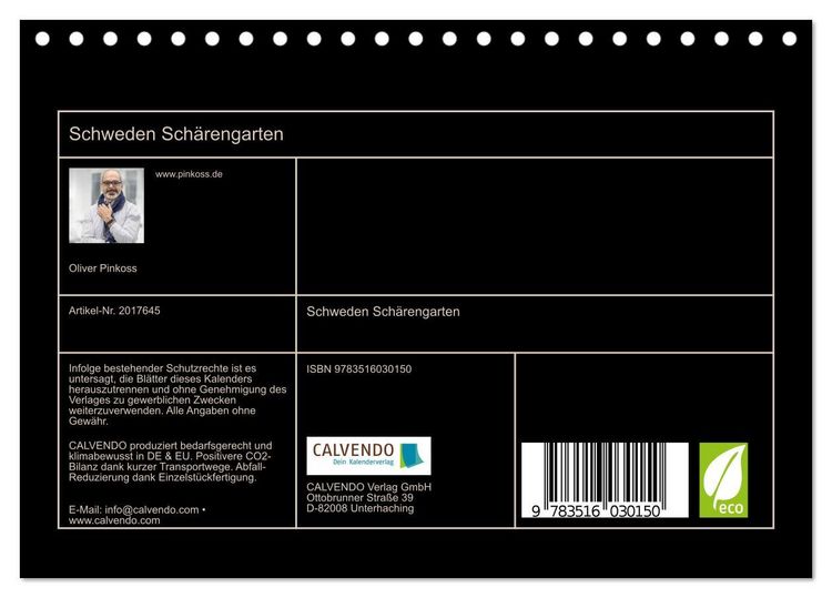 Produktbild: Schweden Sch&auml;rengarten (Tischkalender 2026 DIN A5 quer), CALVENDO Monatskalender