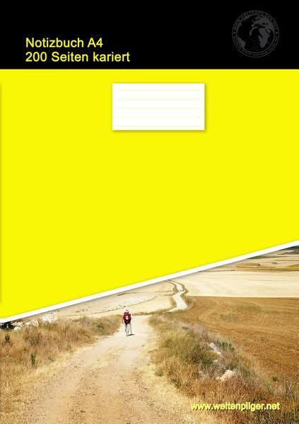Produktbild: Notizbuch A4 200 Seiten kariert (Softcover Gelb)