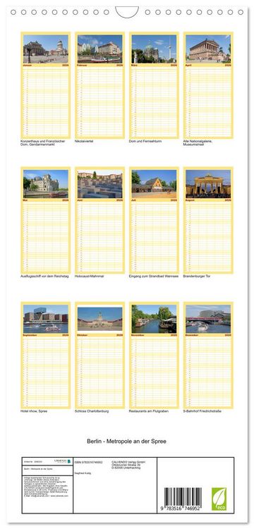 Produktbild: Familienplaner 2026 - Berlin - Metropole an der Spree mit 5 Spalten (Wandkalender, 21 x 45 cm) CALVENDO
