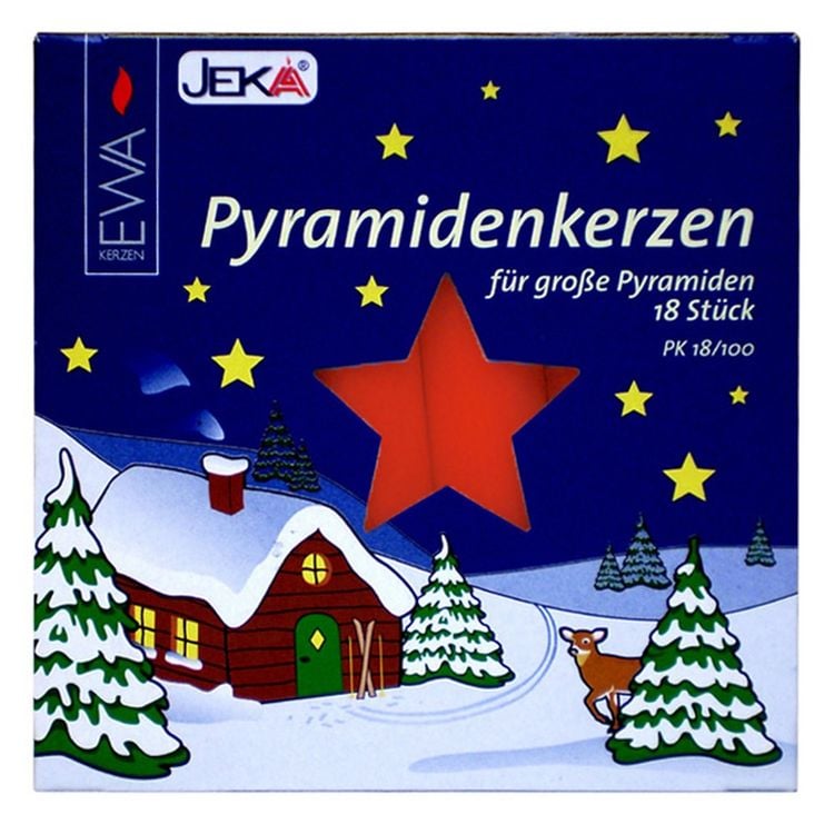 Produktbild: Pyramidenkerze rot 18x105mm 18 St&uuml;ck
