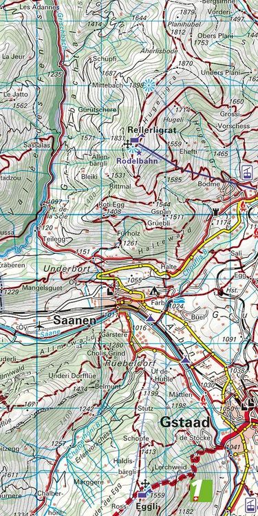 Produktbild: Simmental / Gruy&egrave;re - Gstaad 29 Wanderkarte 1:40 000 matt laminiert
