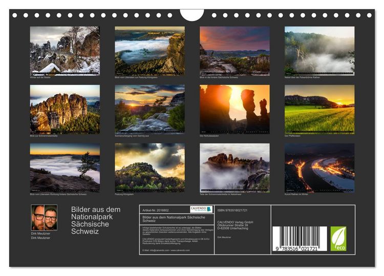 Produktbild: Bilder aus dem Nationalpark S&auml;chsische Schweiz (Wandkalender 2026 DIN A4 quer), CALVENDO Monatskalender
