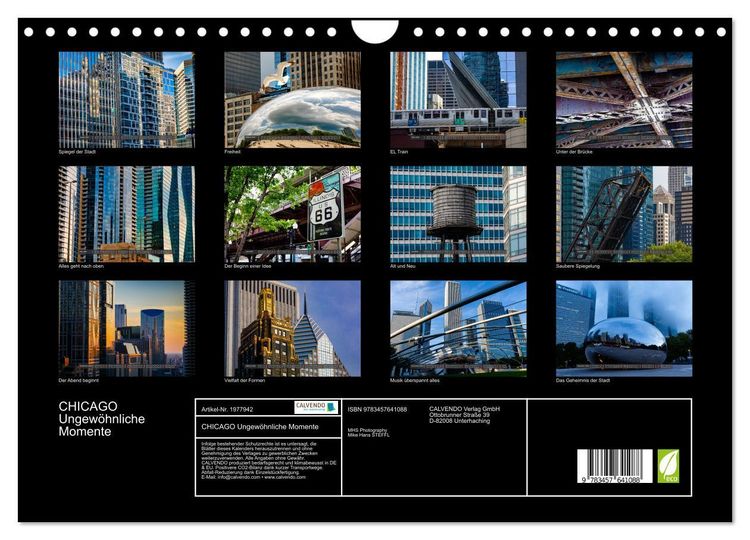 Produktbild: CHICAGO Ungew&ouml;hnliche Momente (Wandkalender 2026 DIN A4 quer), CALVENDO Monatskalender