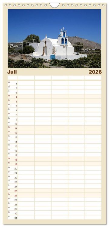 Produktbild: Familienplaner 2026 - Griechenland - Von Epirus bis zu den Inseln mit 5 Spalten (Wandkalender, 21 x 45 cm) CALVENDO