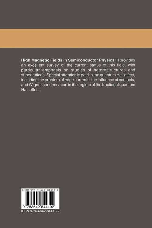 Produktbild: High Magnetic Fields in Semiconductor Physics III