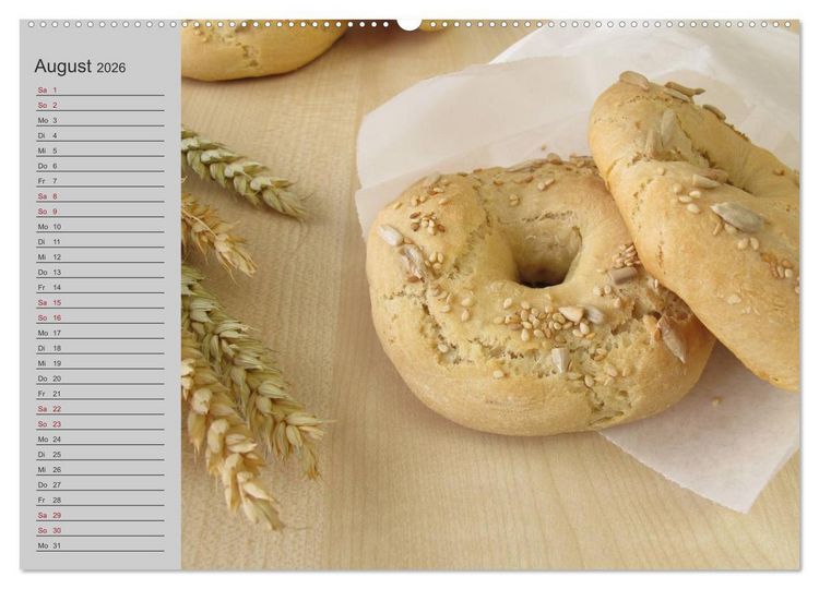 Produktbild: Frisch gebackene Brote und Br&ouml;tchen (hochwertiger Premium Wandkalender 2026 DIN A2 quer), Kunstdruck in Hochglanz