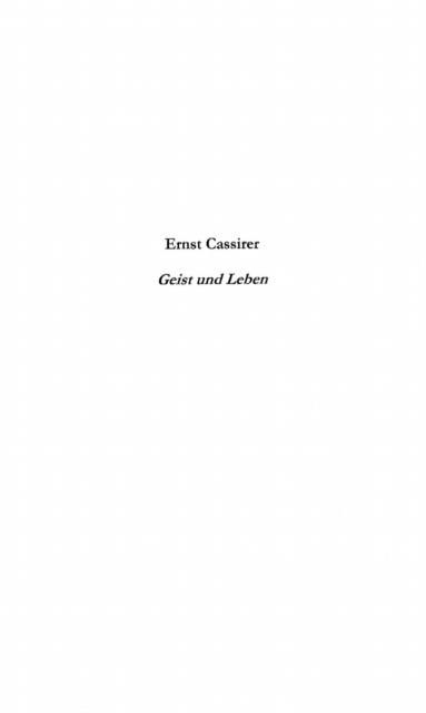Produktbild: Ernst cassirer geist und leben